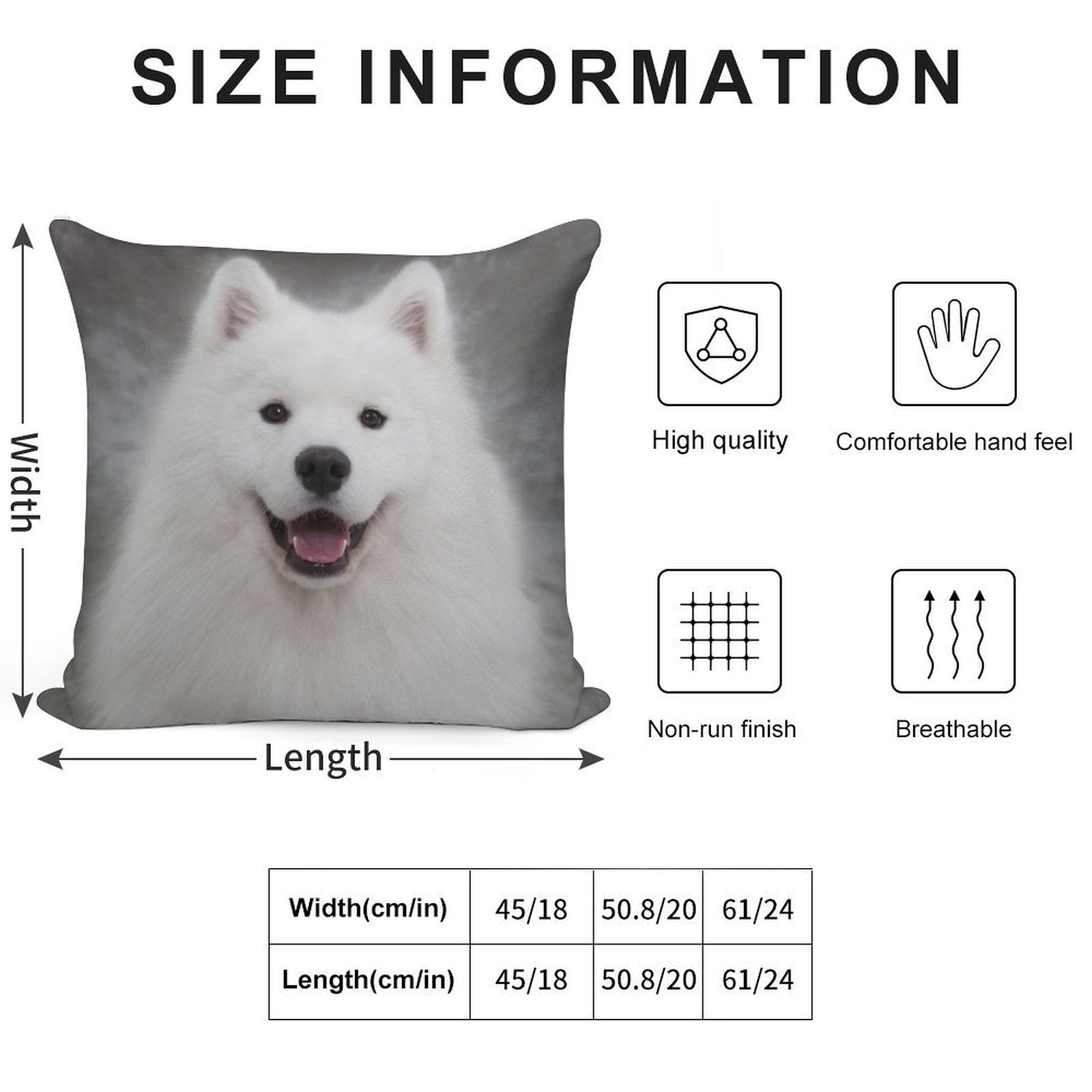 Samoyed Puppy Dog Soft Home Decor Throw Pillow