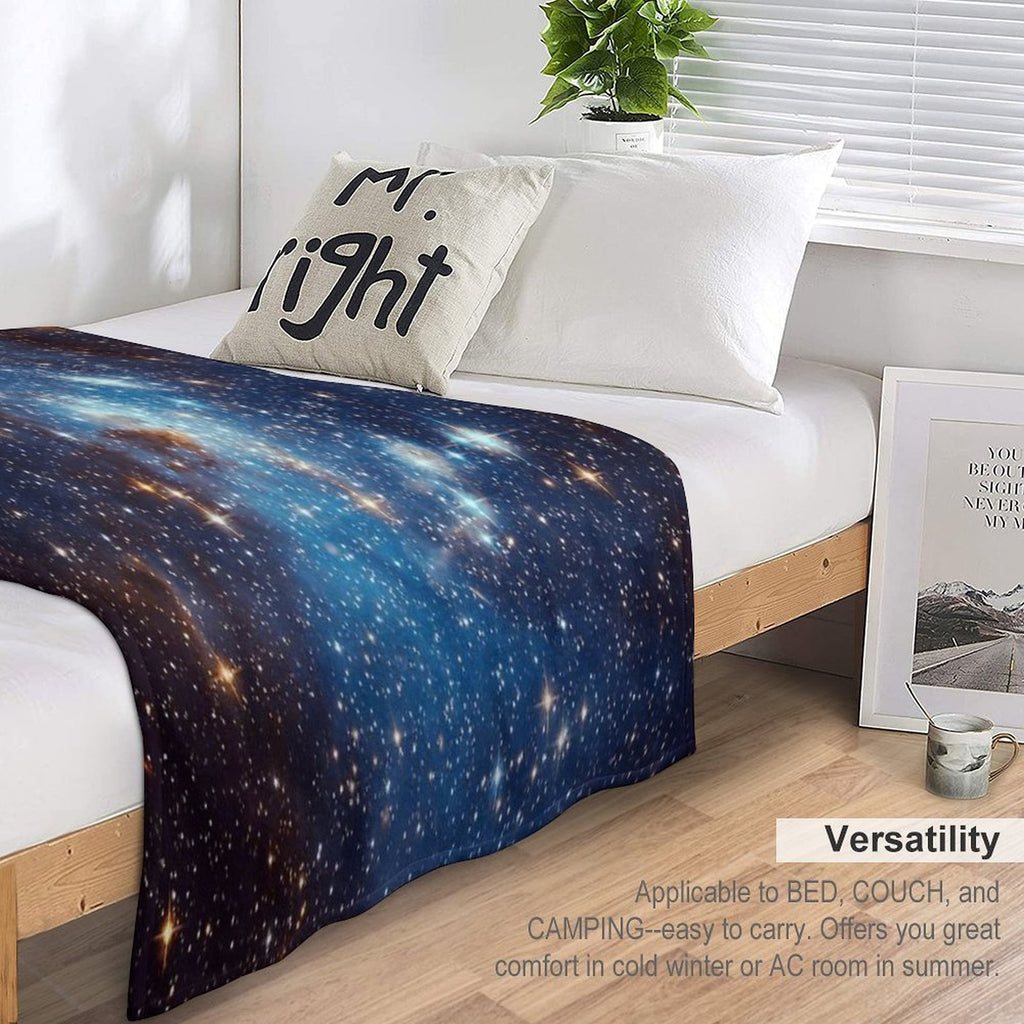 Blue Nebula Stars Space Sustainable Throw Blanket
