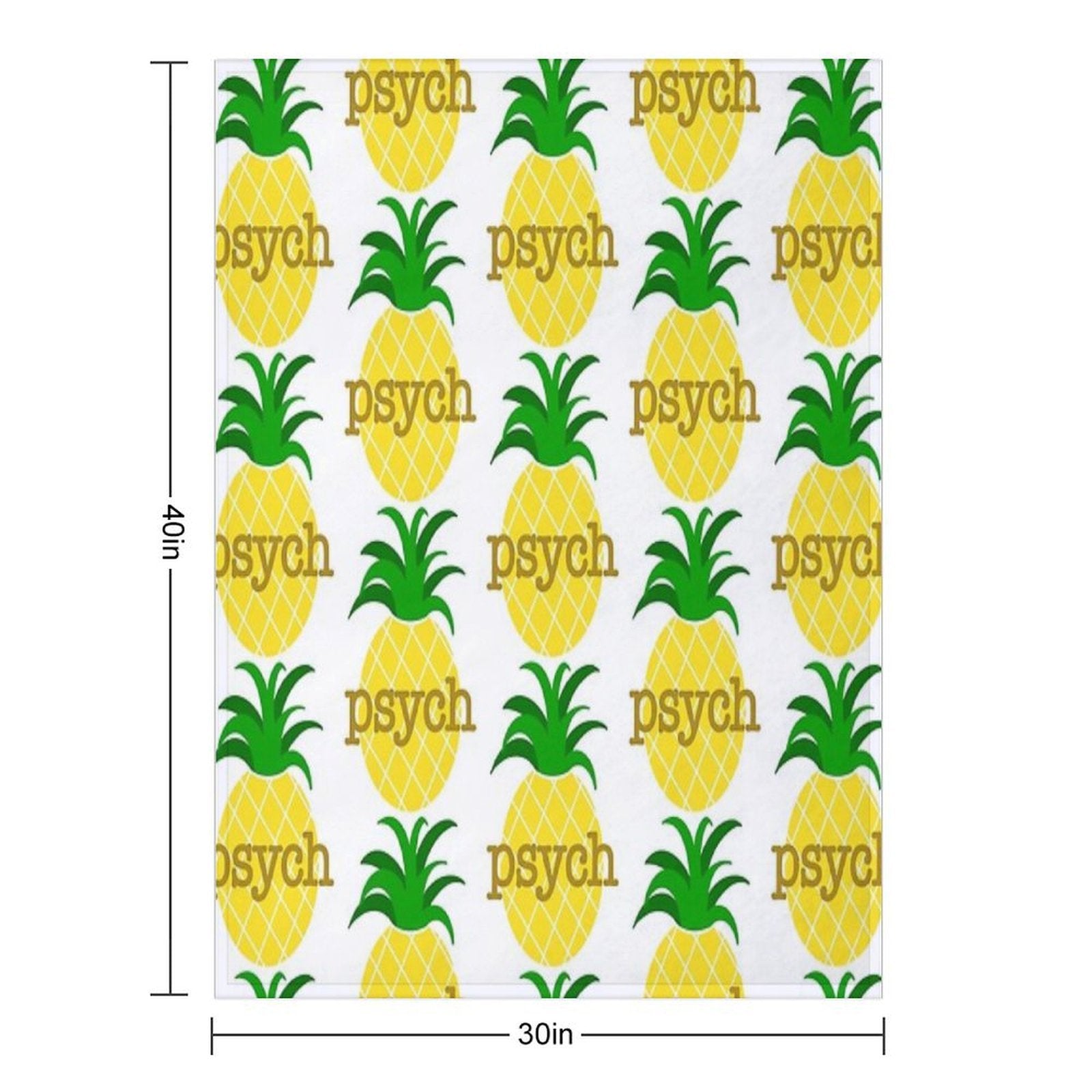 Psych Pineapple Machine-washable Throw Blanket