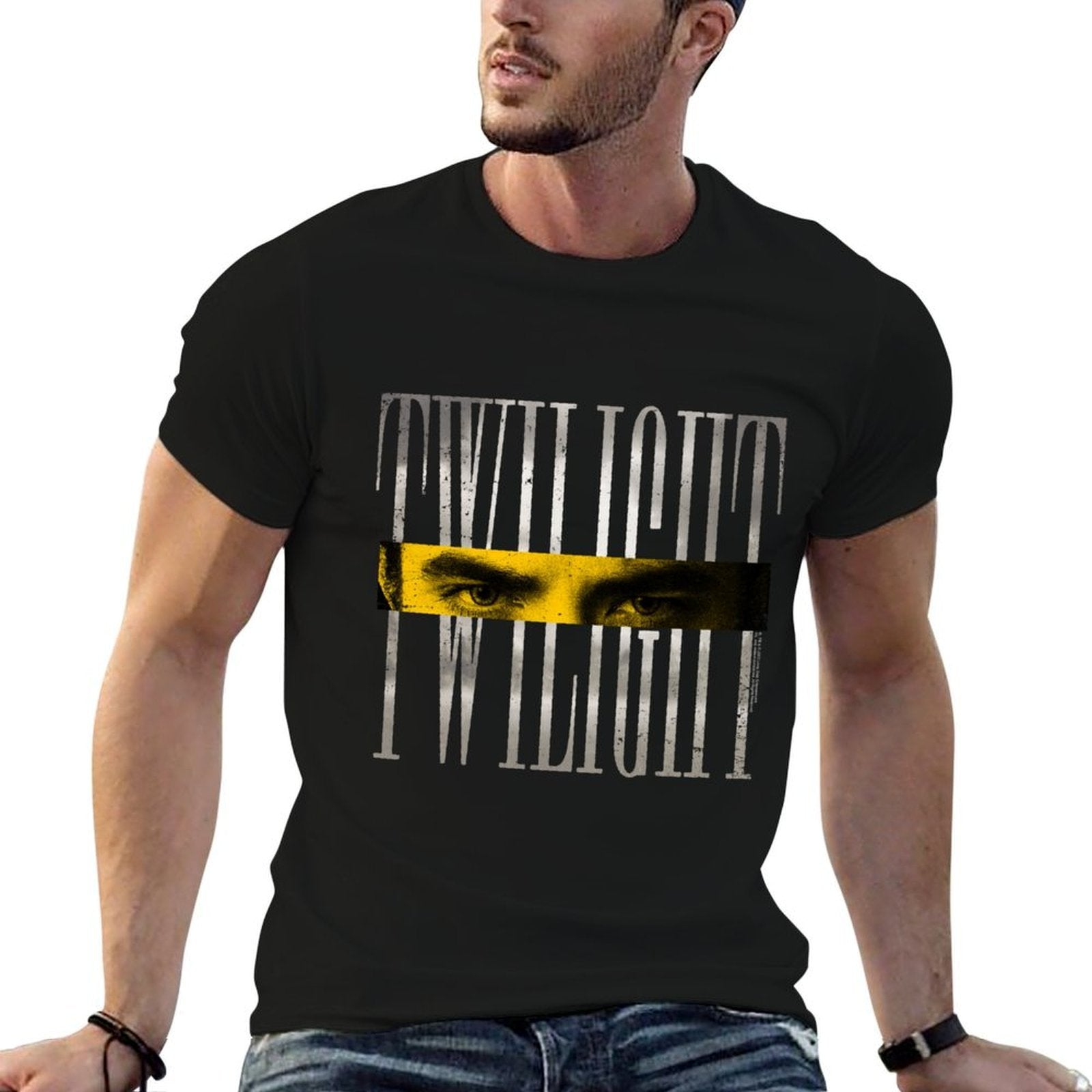 Twilight Saga Edward's Eyes with Retro Logo Movie Sweatshirt  Moisture-wicking T-Shirt