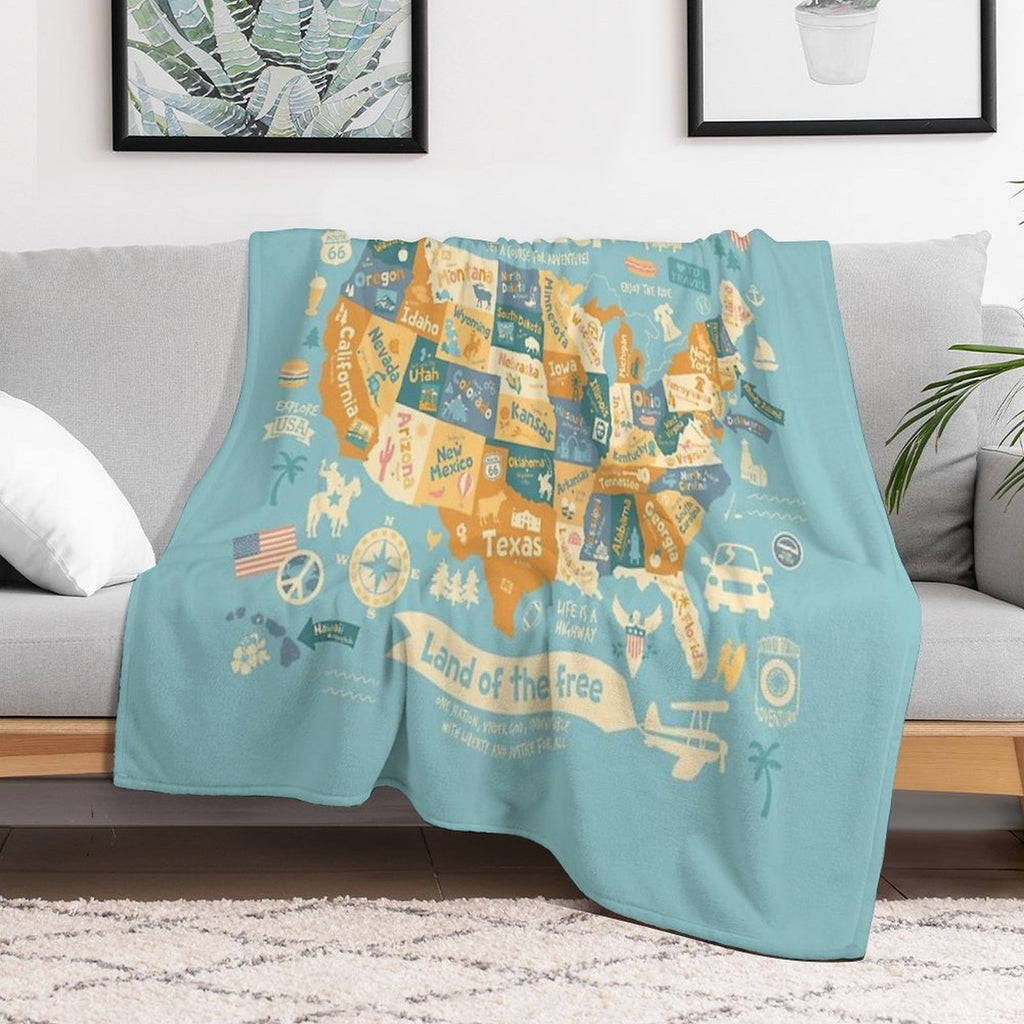 Explore America Premium Throw Blanket