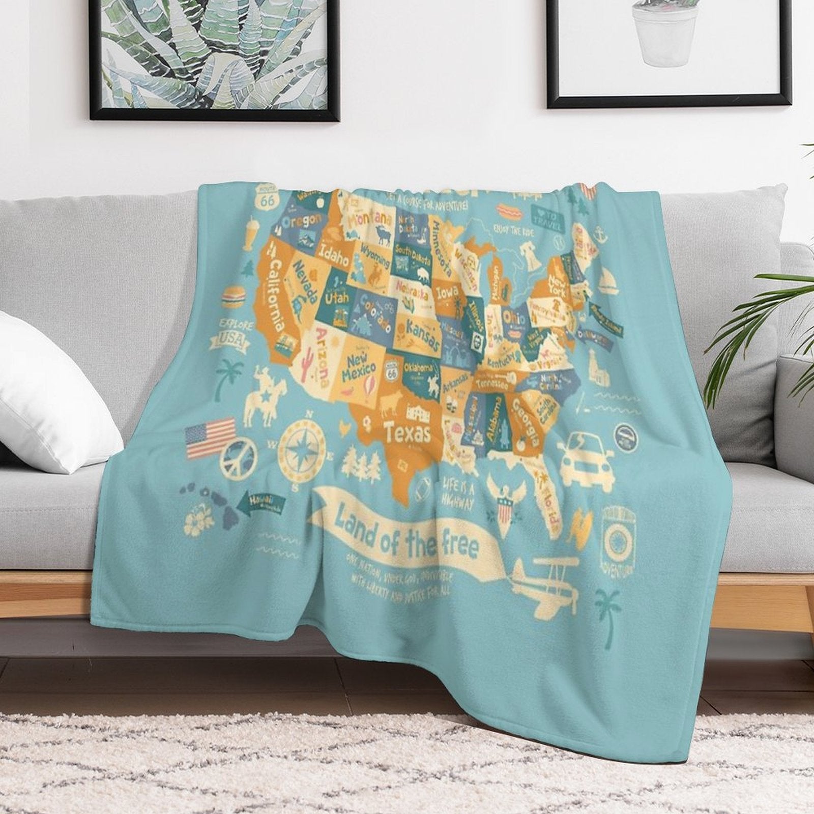 Explore America Premium Throw Blanket