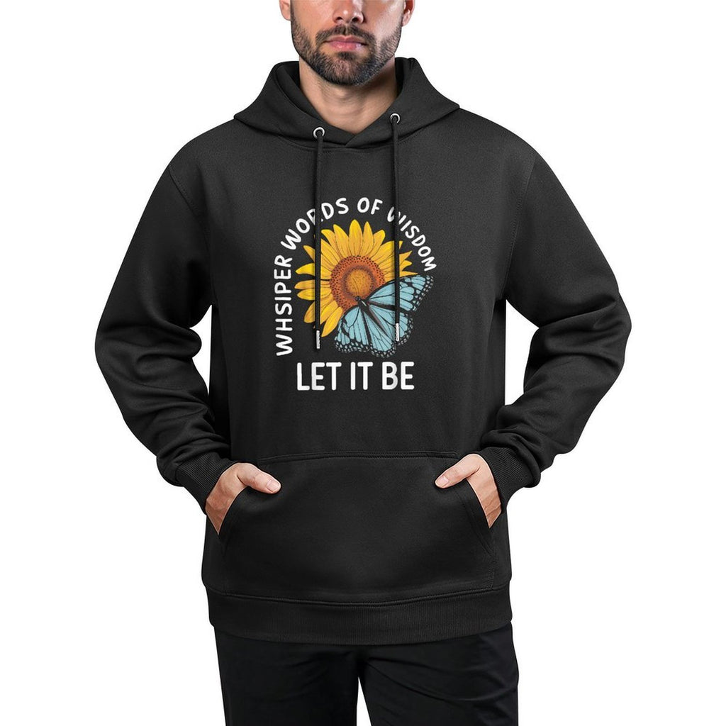 Sunflower Butterfly Let It Be Nature Insect Boho Botanical Machine Washable Hoodie