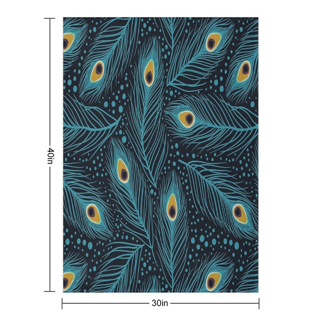 Feather Fantasy. Peacock Feathers Machine-washable Throw Blanket