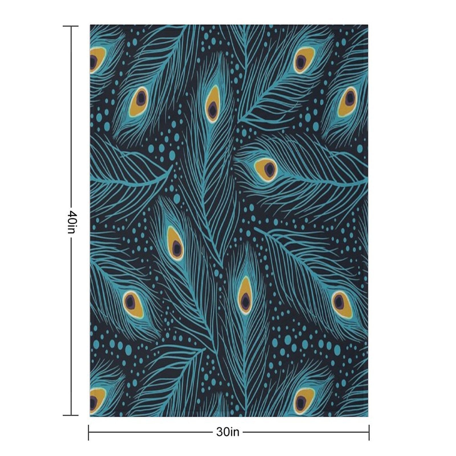 Feather Fantasy. Peacock Feathers Machine-washable Throw Blanket