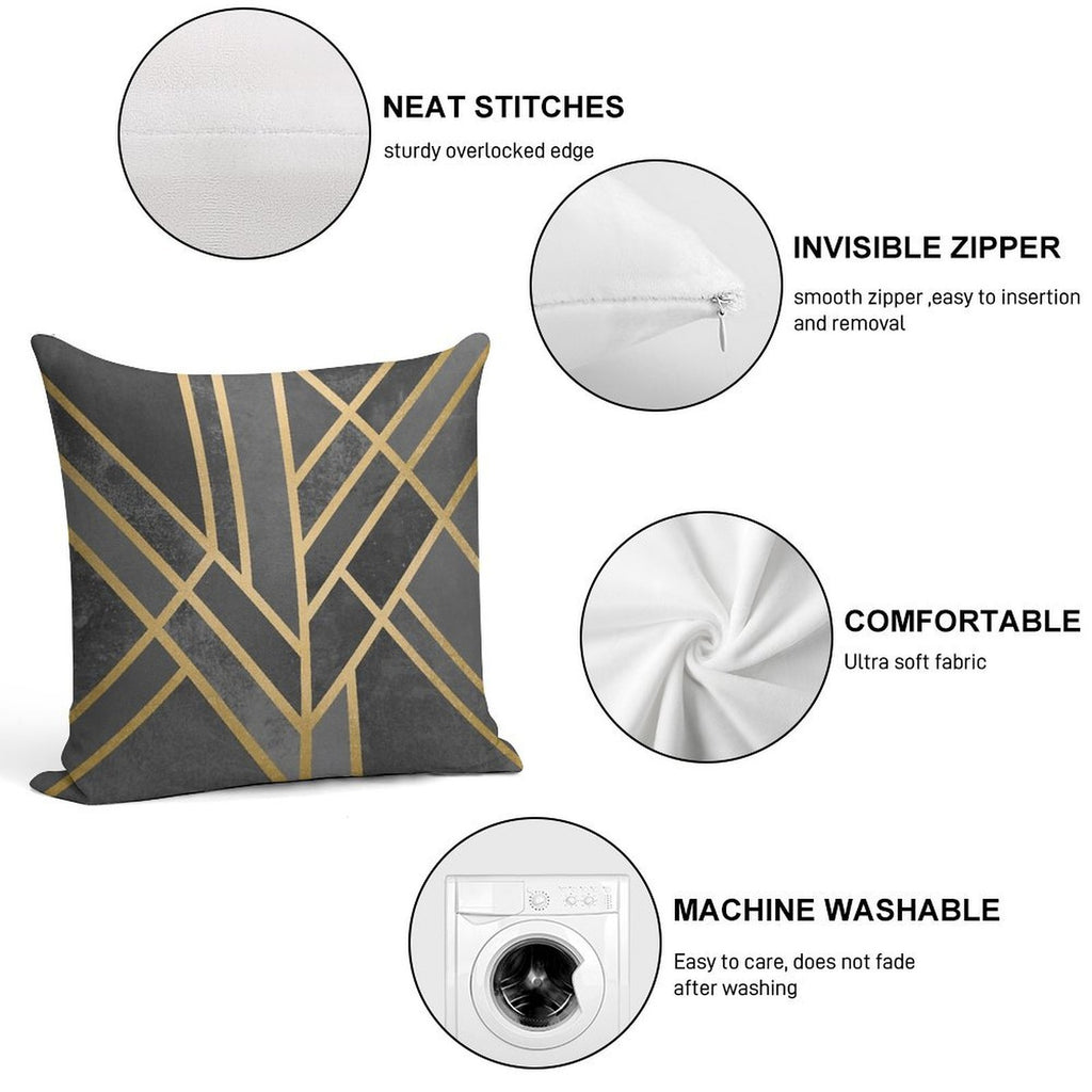 Art Deco Geometry 1 Soft Anti-Pilling Throw Pillow