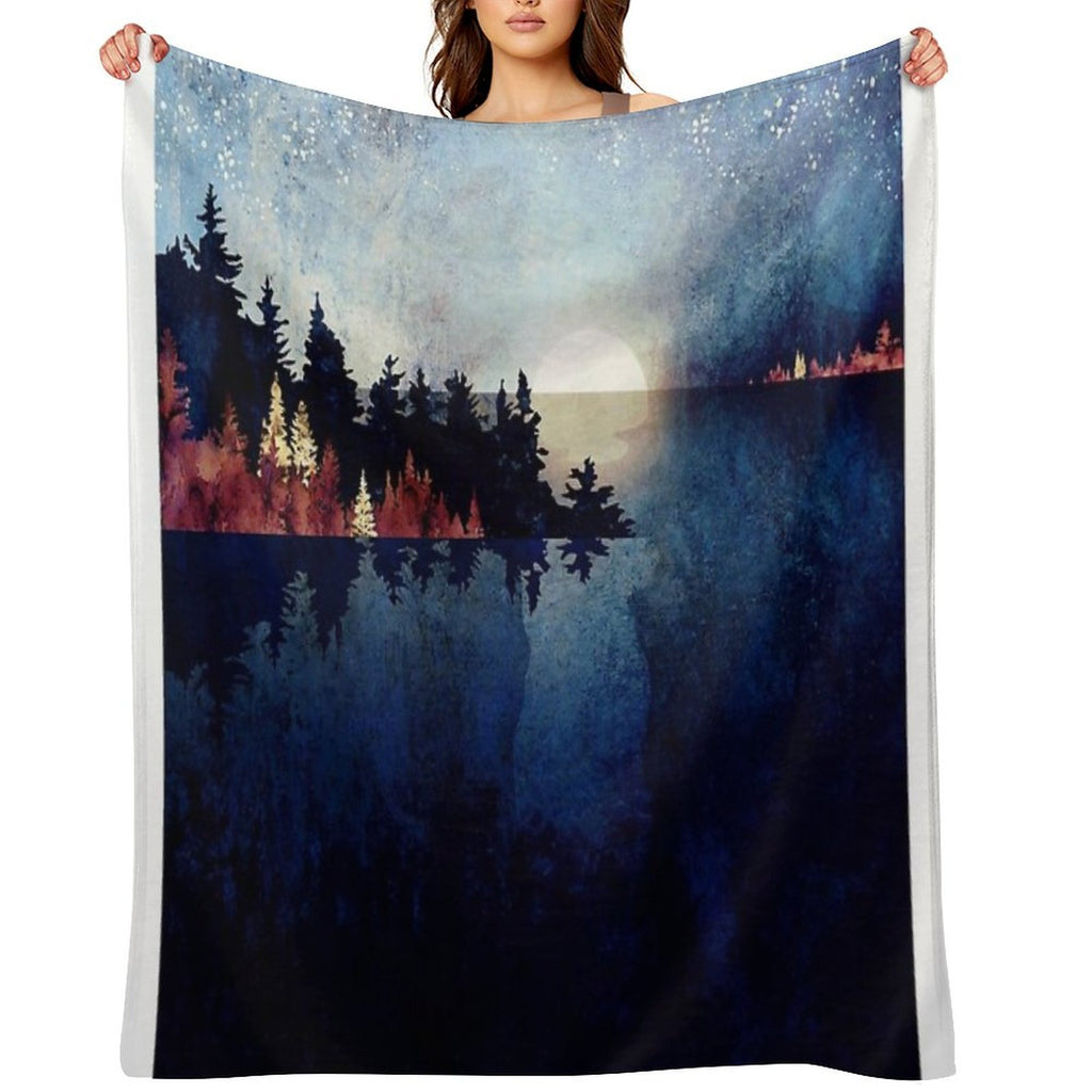 Autumn Moon Reflection Eco-conscious Throw Blanket