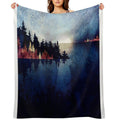 Autumn Moon Reflection Eco-conscious Throw Blanket
