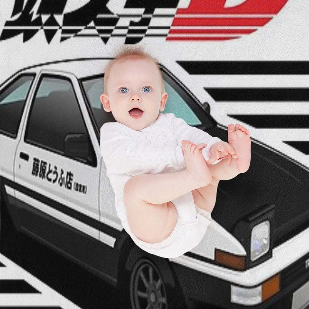 AE86 Initial D Machine-washable Throw Blanket
