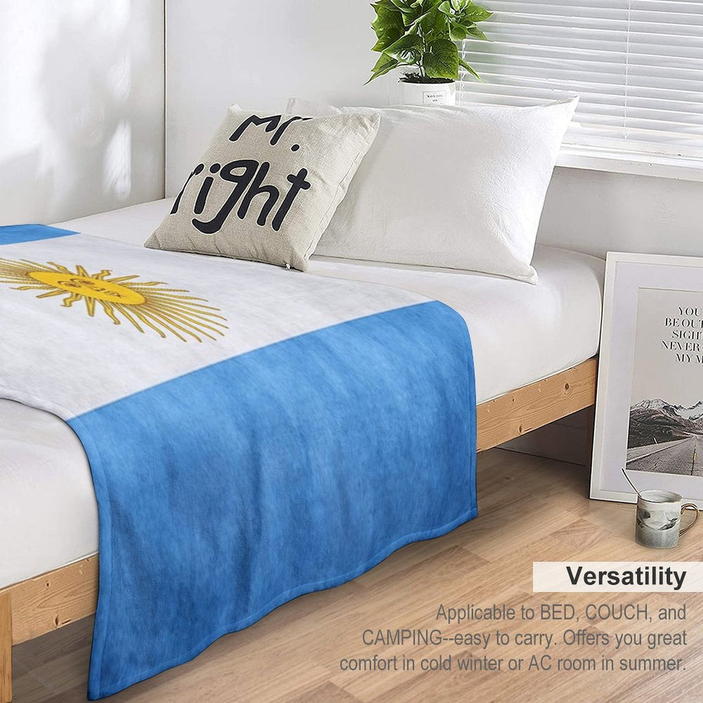 Argentina  Argentinian Flag  National Flag of Argentina Sustainable Throw Blanket