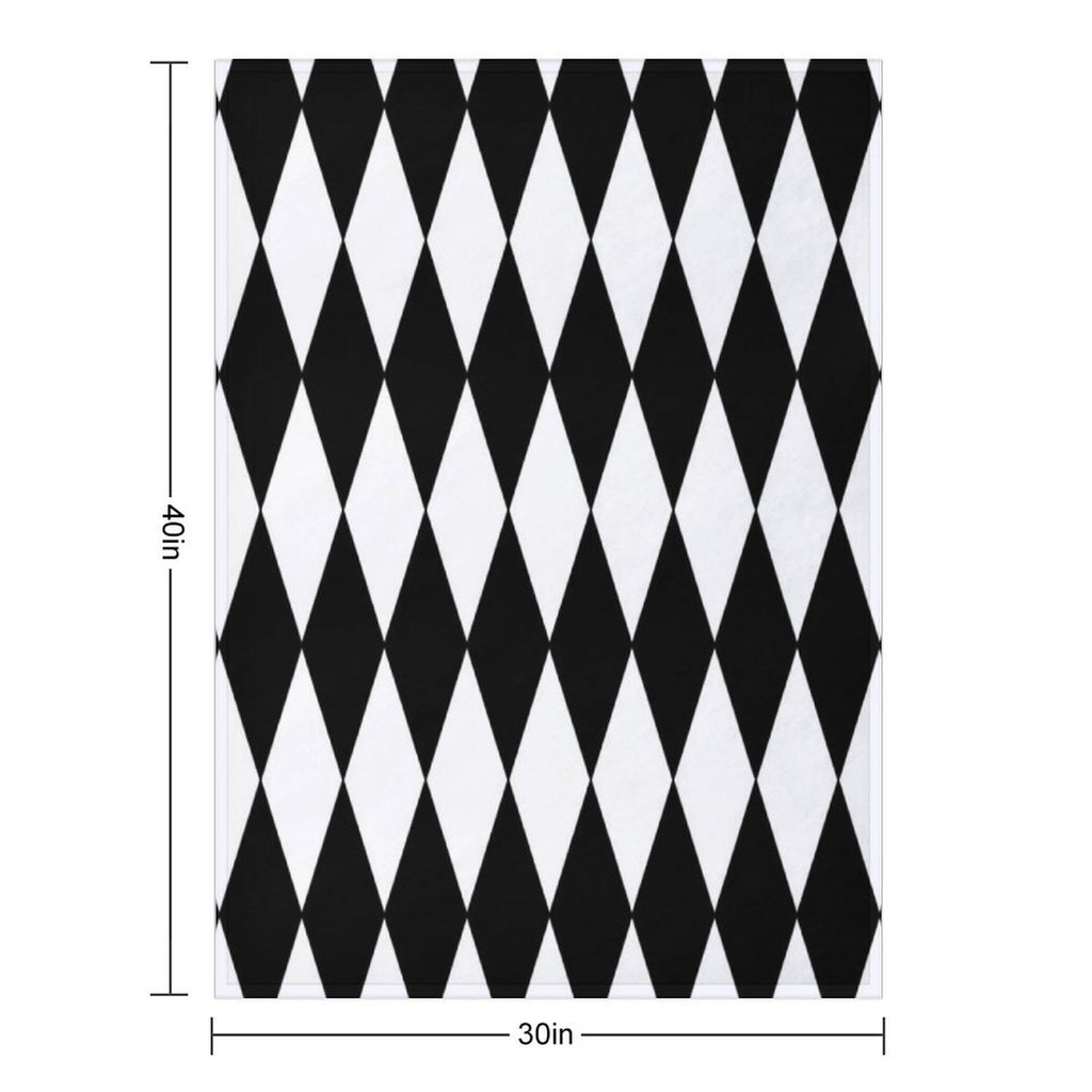 Black White Harlequin Wrinkle-free Throw Blanket