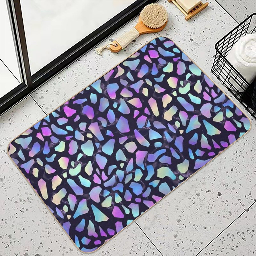 Iridescent Terrazzo Dark  Pet-Safe Bath Mat