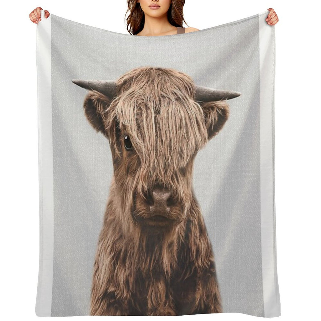 Highland Calf - Colorful Shrink-resistant Throw Blanket