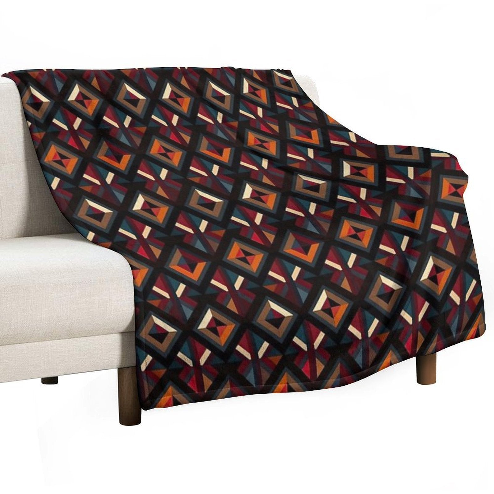 Modern Design Inspired by Polygons And Pentagrams Anti-pilling Throw Blanket