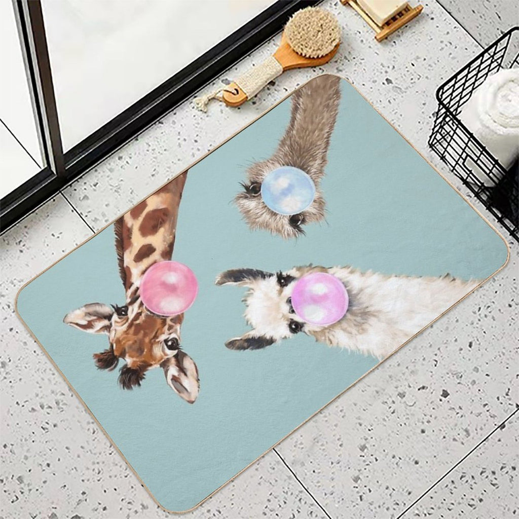 Bubble Gum Gang in Blue  Eco-Friendly Bath Mat