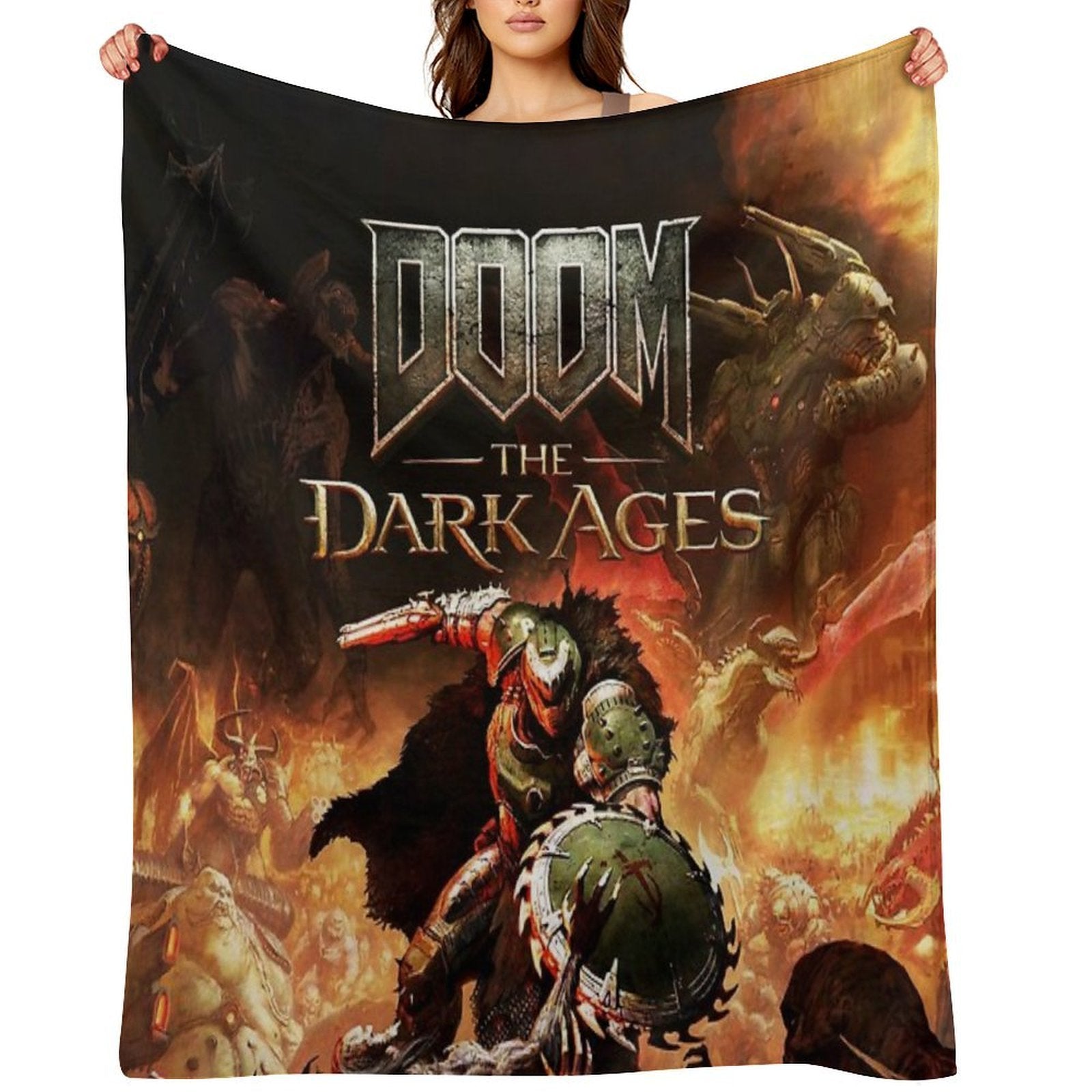 Doom The Dark Ages Video Game All-season Throw Blanket