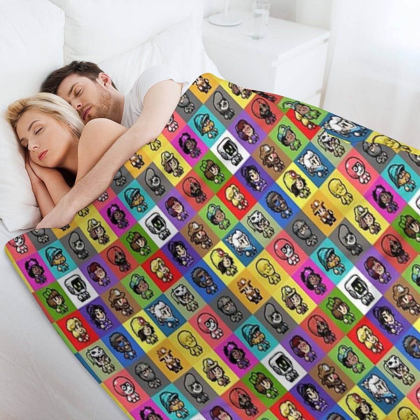 Spelunky 2 Player Characters Pattern Comfort Throw Blanket