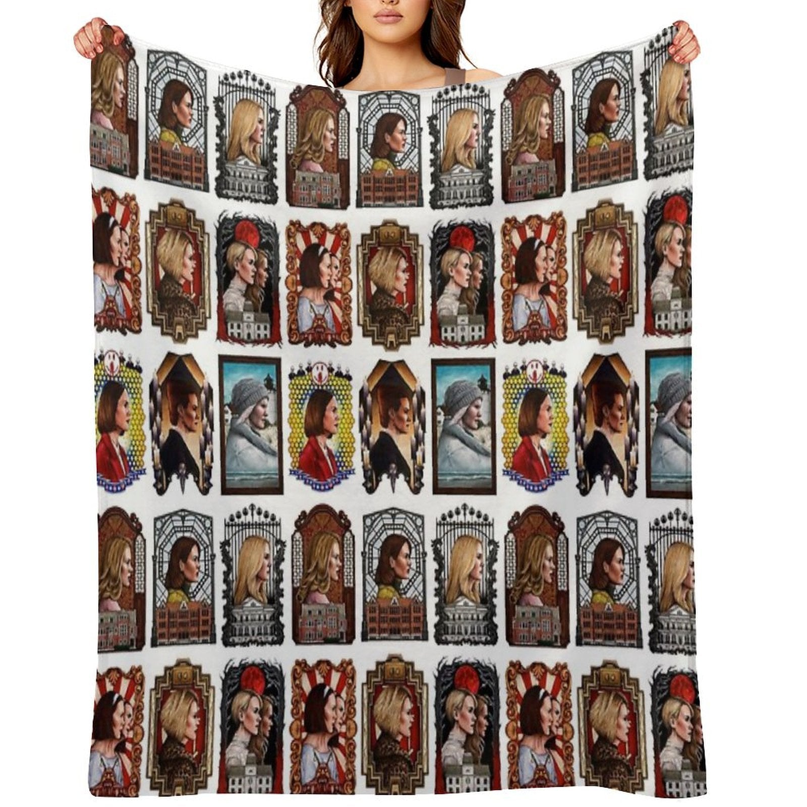 The Queen of Horror Story Shrink-resistant Throw Blanket