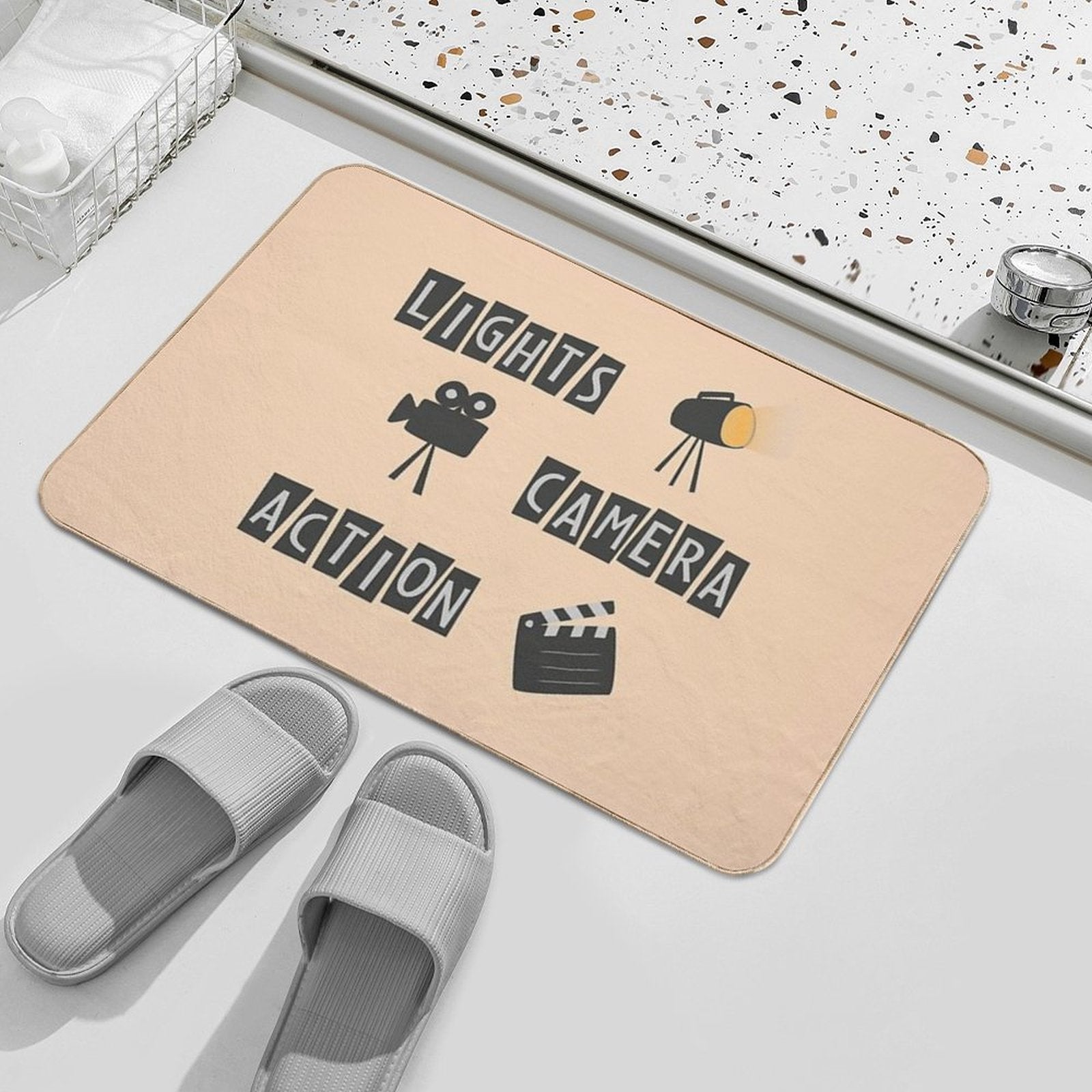 Lights Camera Action! Old Hollywood Movie  Versatile Bath Mat