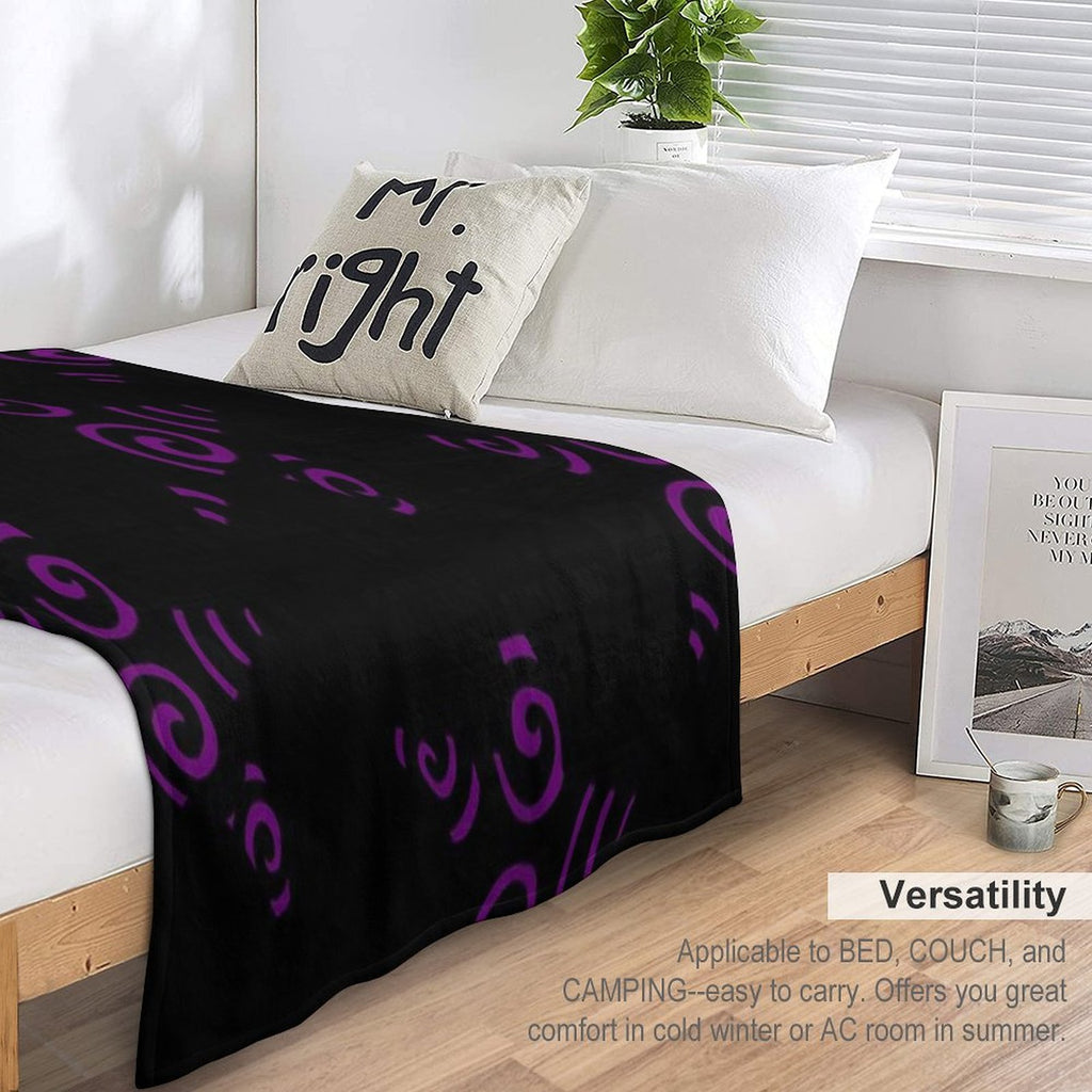 Purple Swirly Star Plush Throw Blanket