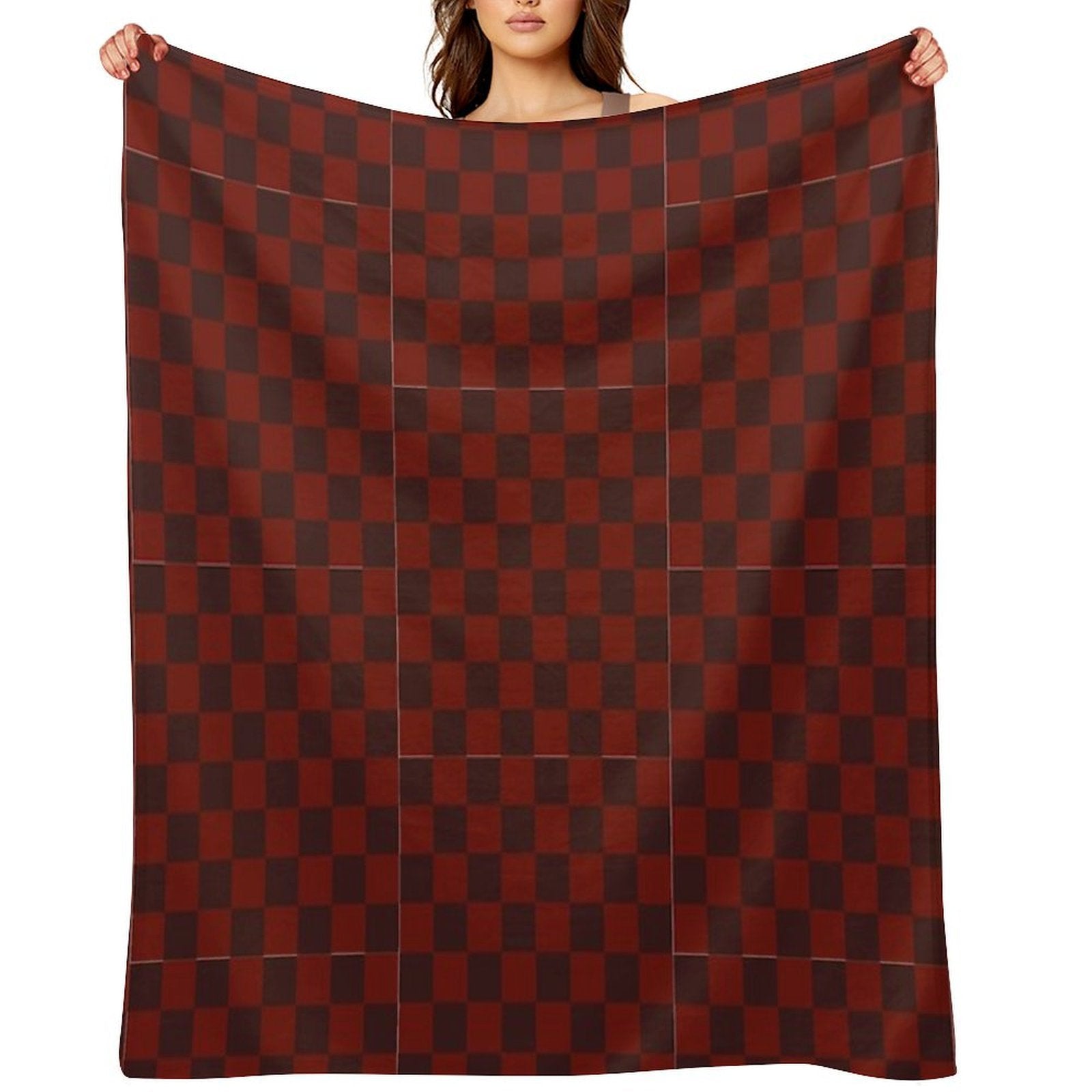 Ches Pattern Red Machine-washable Throw Blanket
