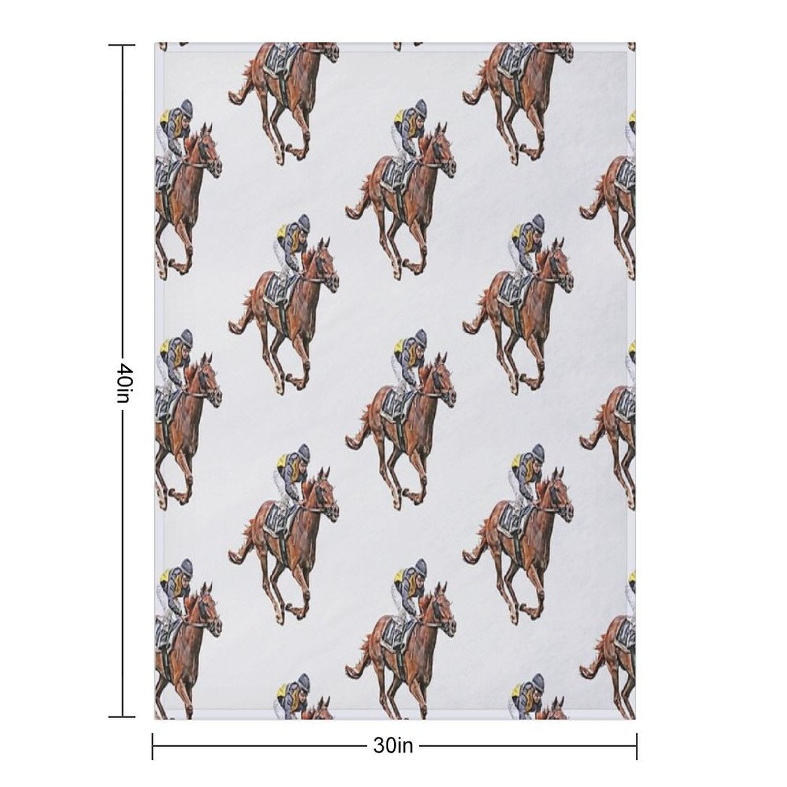 Horse Racing Travel-friendly Throw Blanket