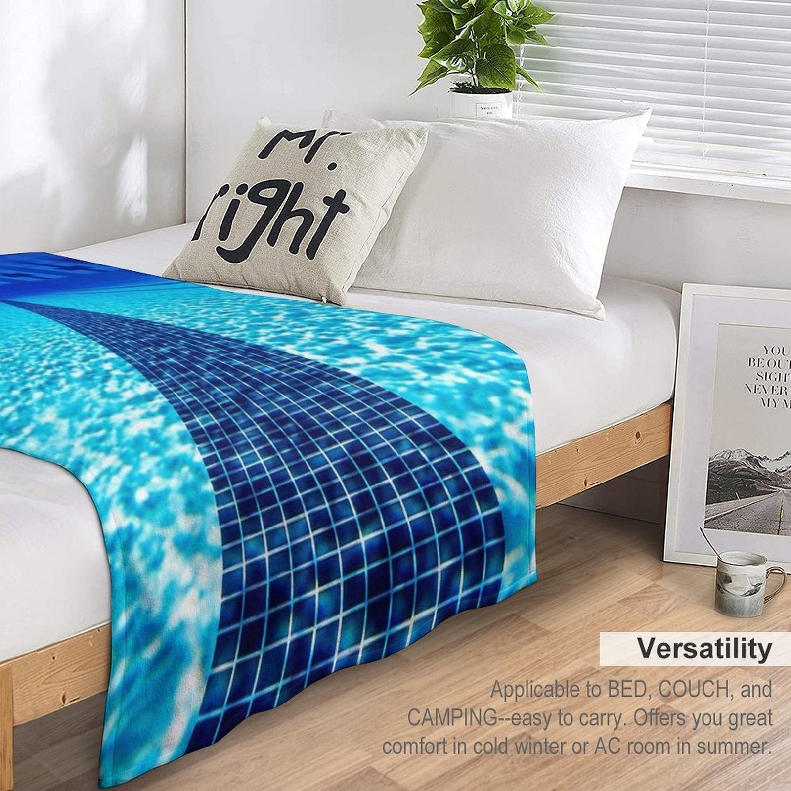 Beautiful Underwater Pool View - Swimming Pool Photography Premium Throw Blanket