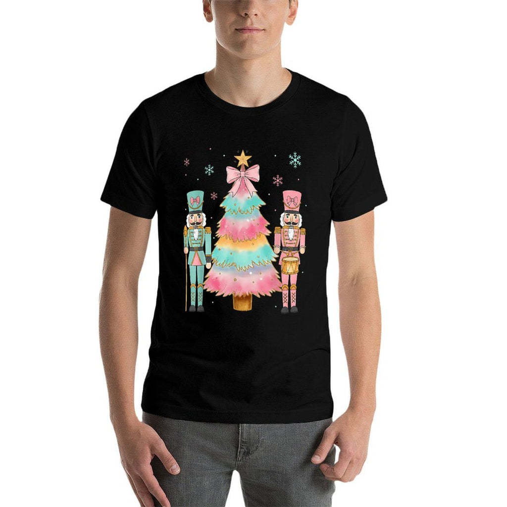 Pastel Nutcracker Soldier Pink Bow Christmas Tree Women Girl  Odor-resistant T-Shirt