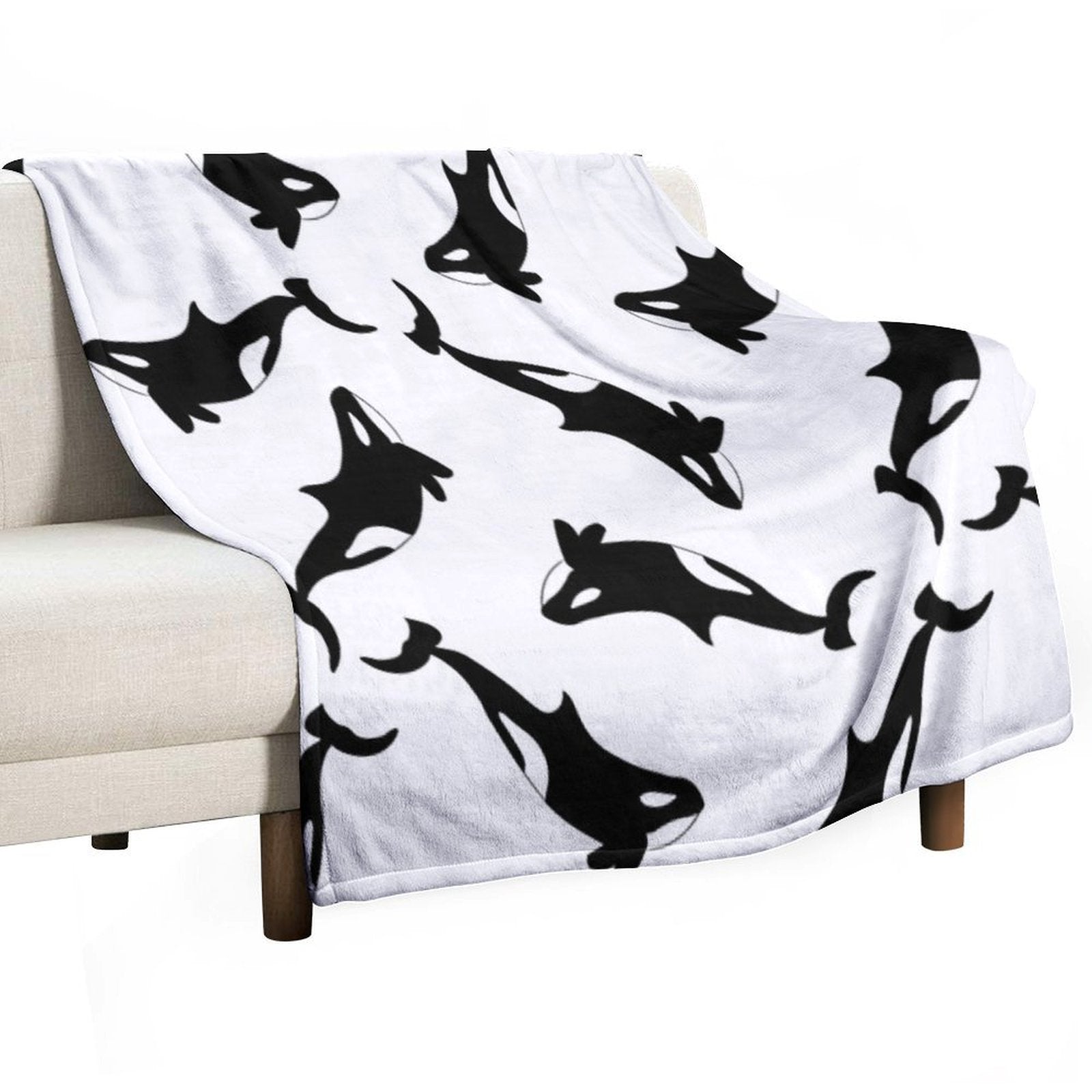 Orca Killer Whale Eco-conscious Throw Blanket