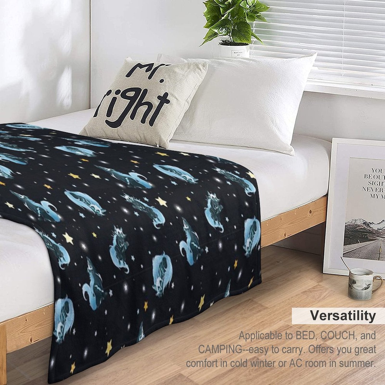 Cosmic Wolf Shrink-resistant Throw Blanket
