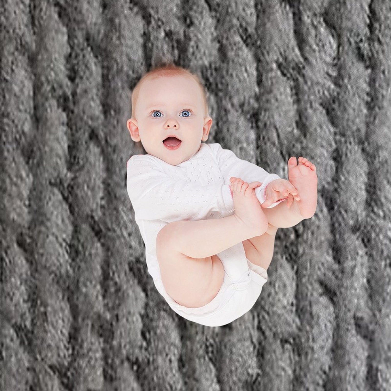 Tiny Gray Basketweave Pattern Quick-dry Throw Blanket
