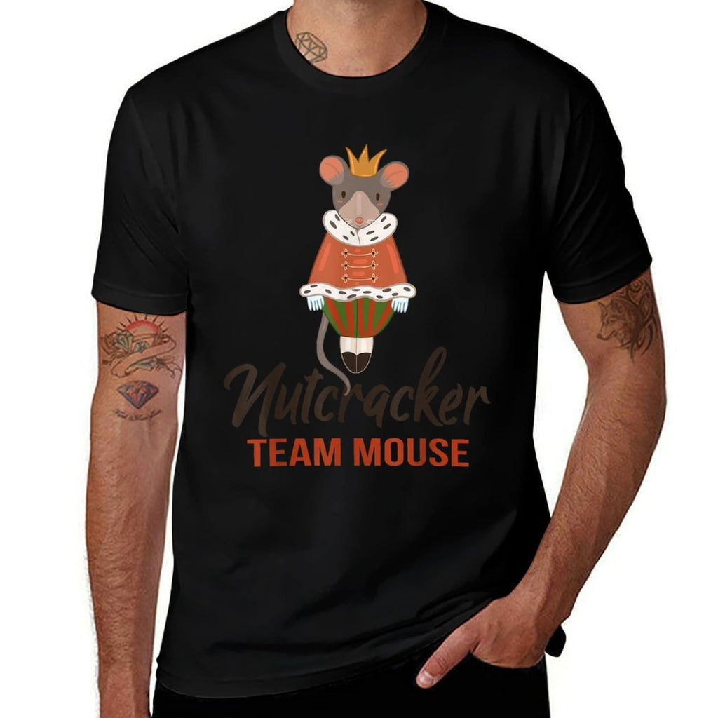 Team Mouse Nutcracker Christmas Dance Funny Soldier  Heathered Texture T-Shirt