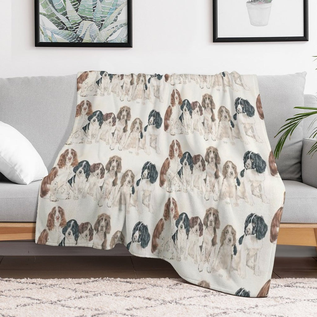 English Springer Spaniel Puppies All-season Throw Blanket