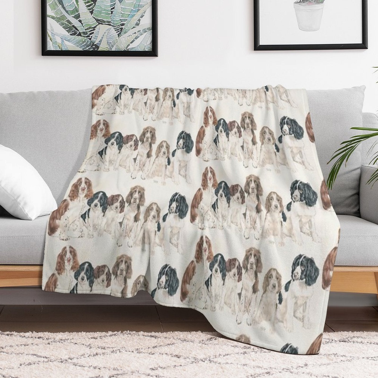 English Springer Spaniel Puppies All-season Throw Blanket