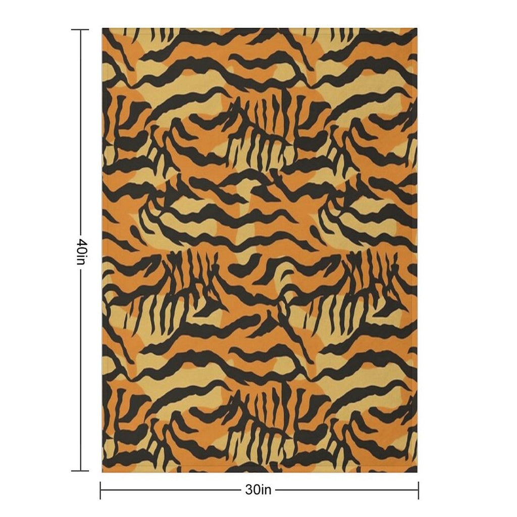 Vibrant Tiger Stripe Pattern Abstract Unique Print Sustainable Throw Blanket