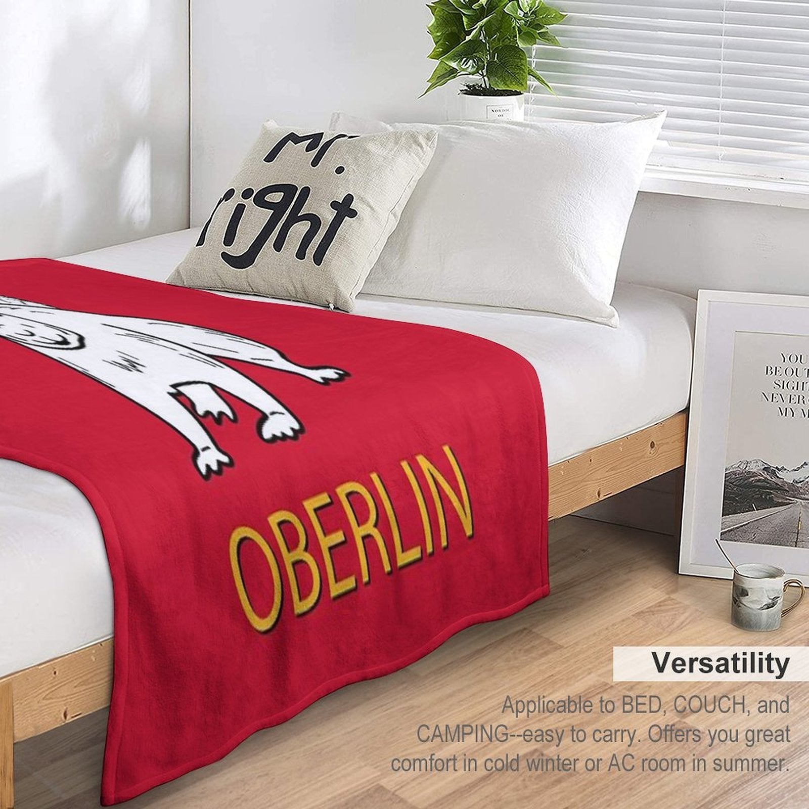 Cute Oberlin White Squirrel Sustainable Throw Blanket