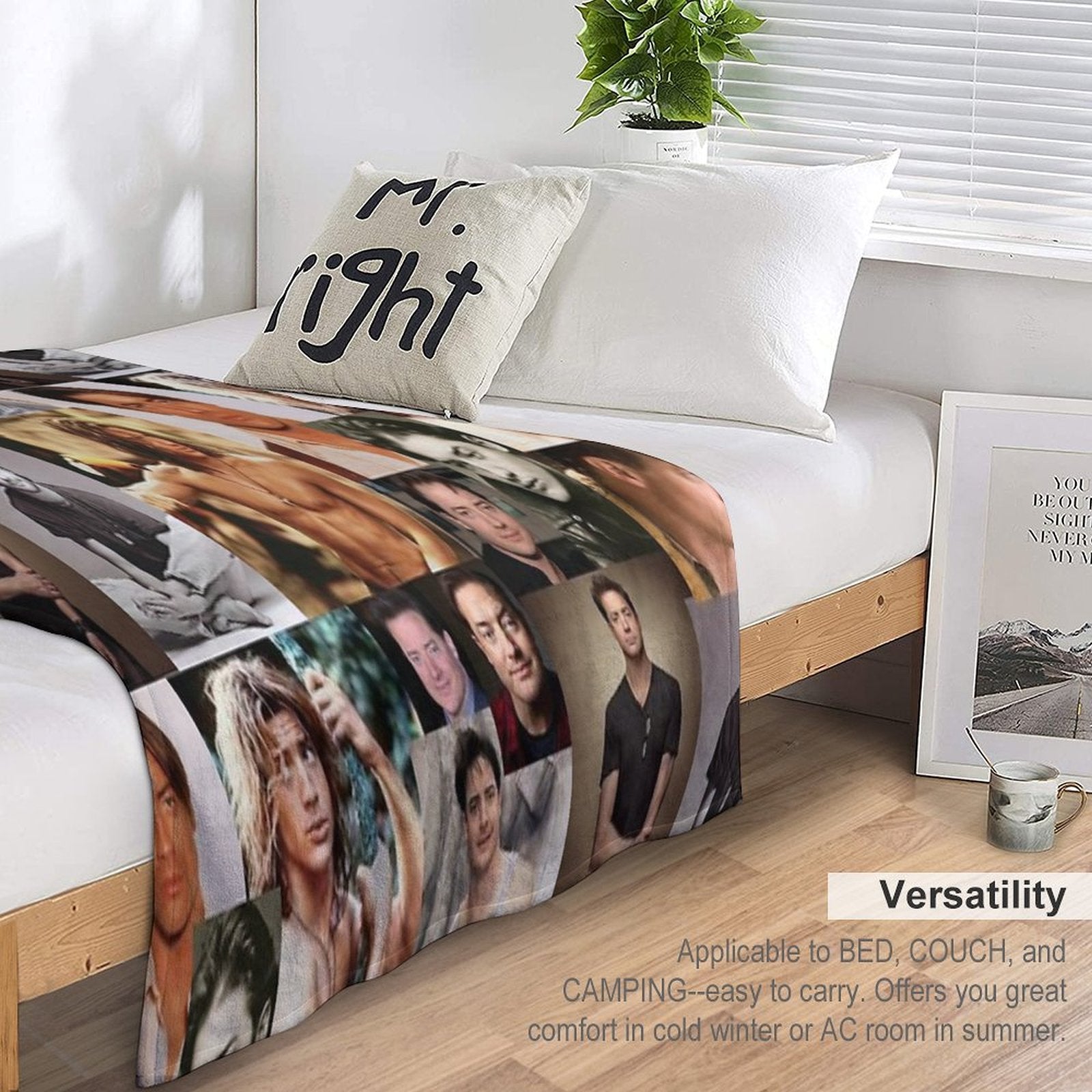 Brendan Fraser Love Collage Plush Throw Blanket
