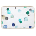 Watercolor Polka Dots - Geometric Dot Print - Blue  Absorbent Bath Mat