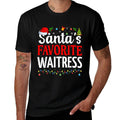 Santa’s Favorite Waitress Funny Server Christmas Waitress  Soft T-Shirt