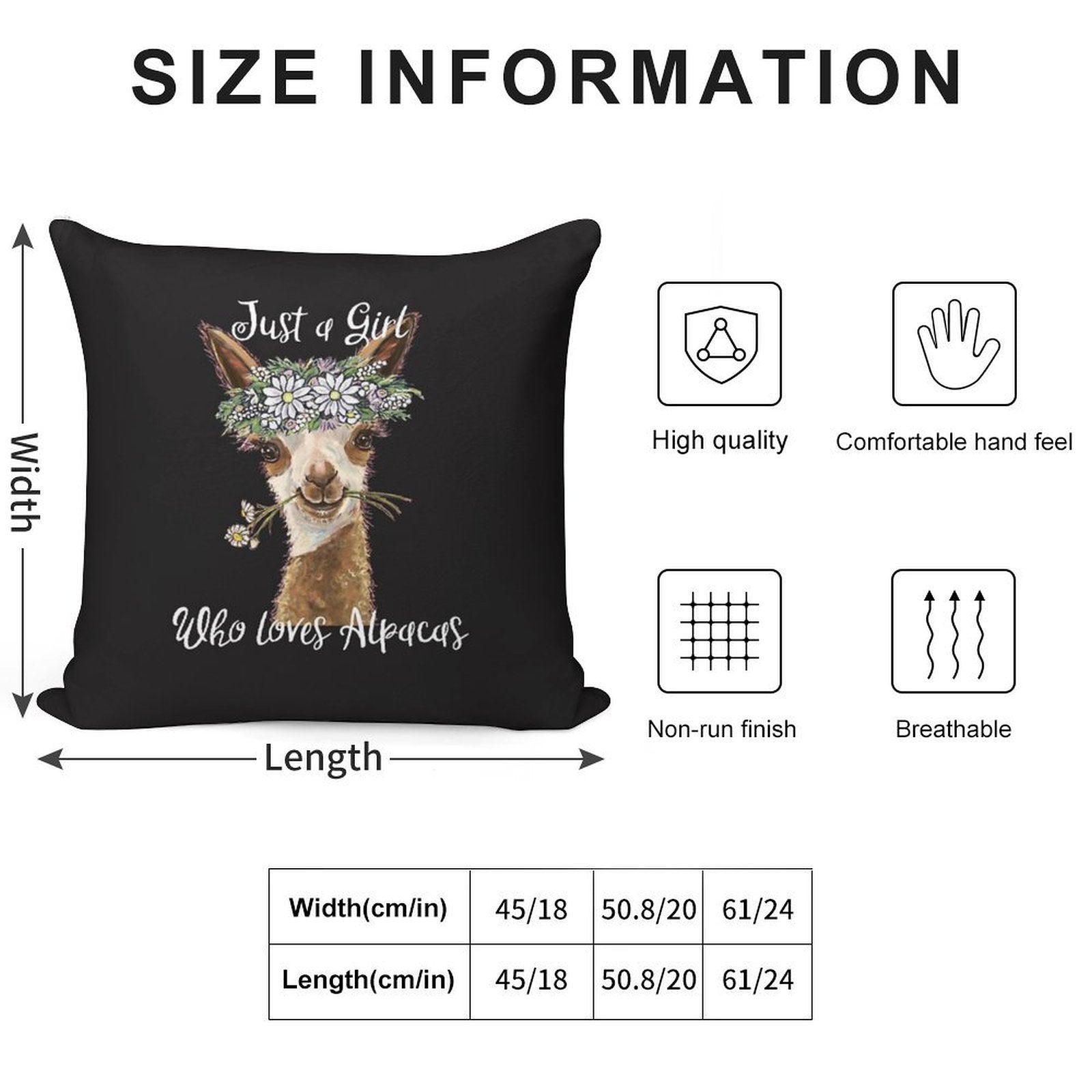 Just A Girl Who Loves Alpacas Shirt, Just A Girl Who Loves Alpaca Gifts Soft Shrink-Resistant Throw Pillow