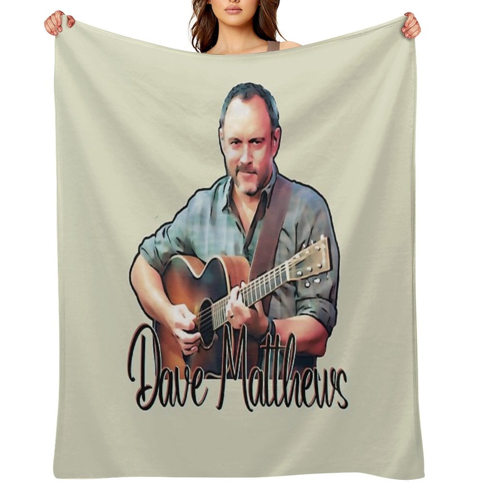 Dave Matthews With Guitar (Cartoon) Durable Throw Blanket
