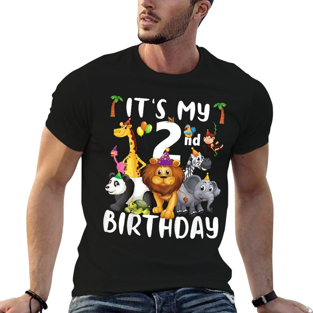 Its My 2nd Birthday Zoo Safari Jungle Animals Lover  High-quality Stitching T-Shirt