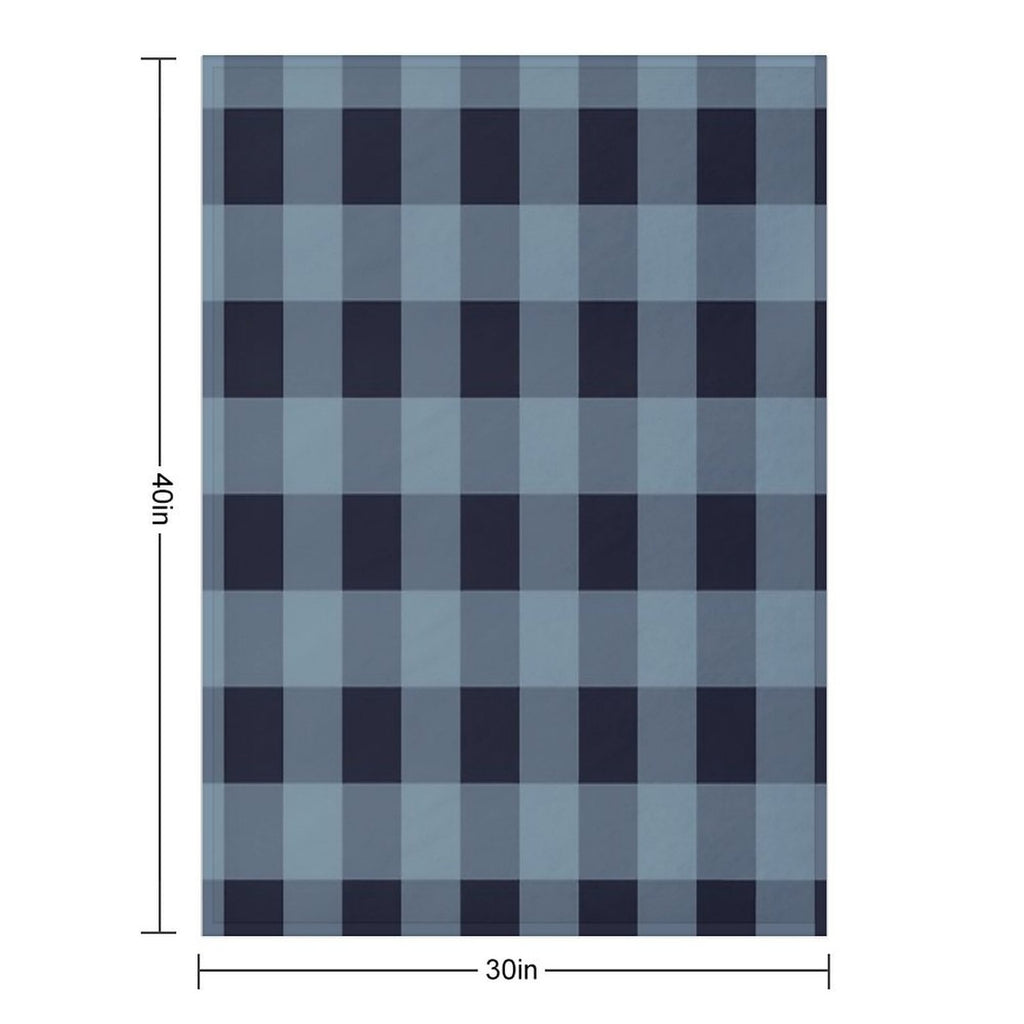 Turquoise And Navy Buffalo Plaid Premium Throw Blanket