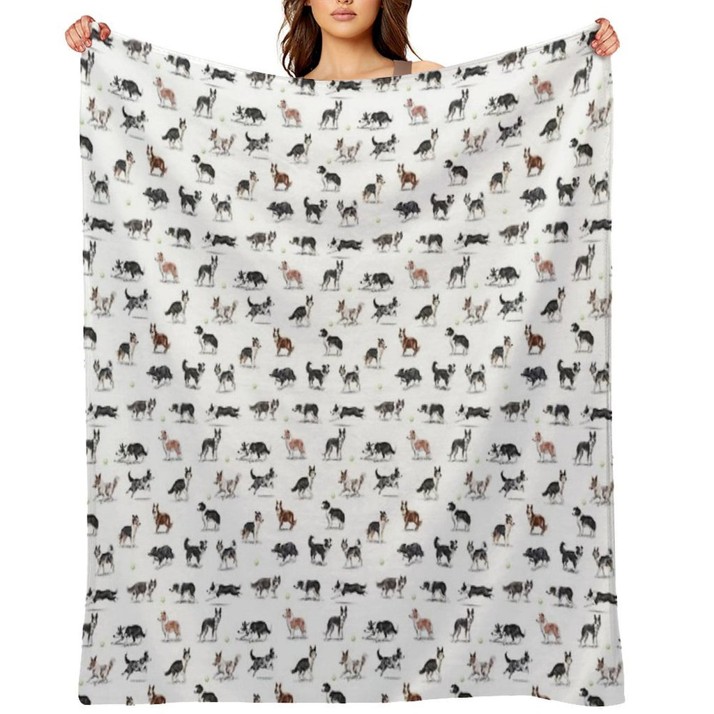 Border Collies Shrink-resistant Throw Blanket