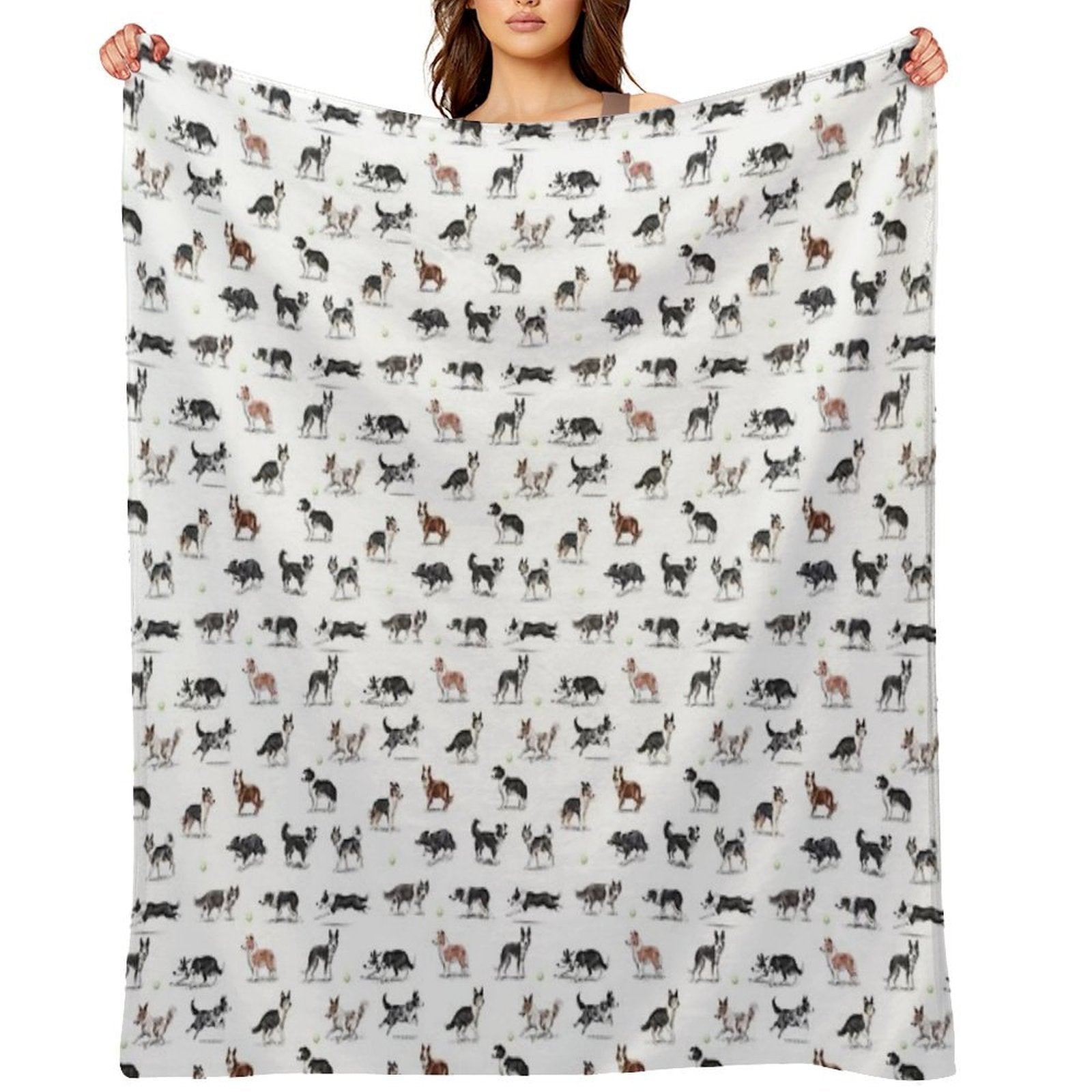 Border Collies Shrink-resistant Throw Blanket