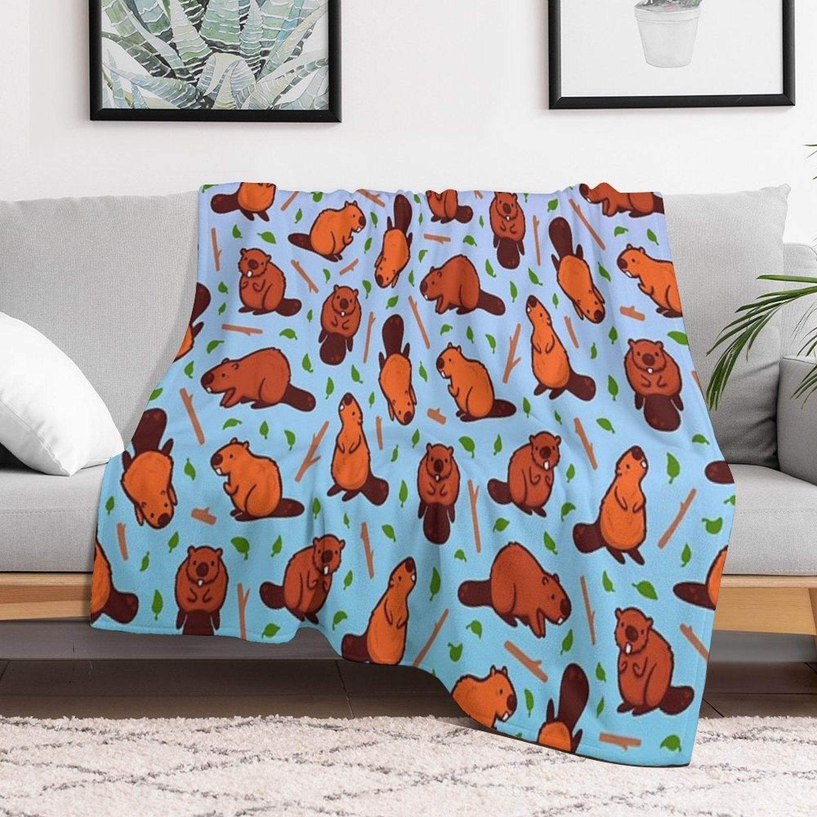 Beaver FevEr Anti-pilling Throw Blanket
