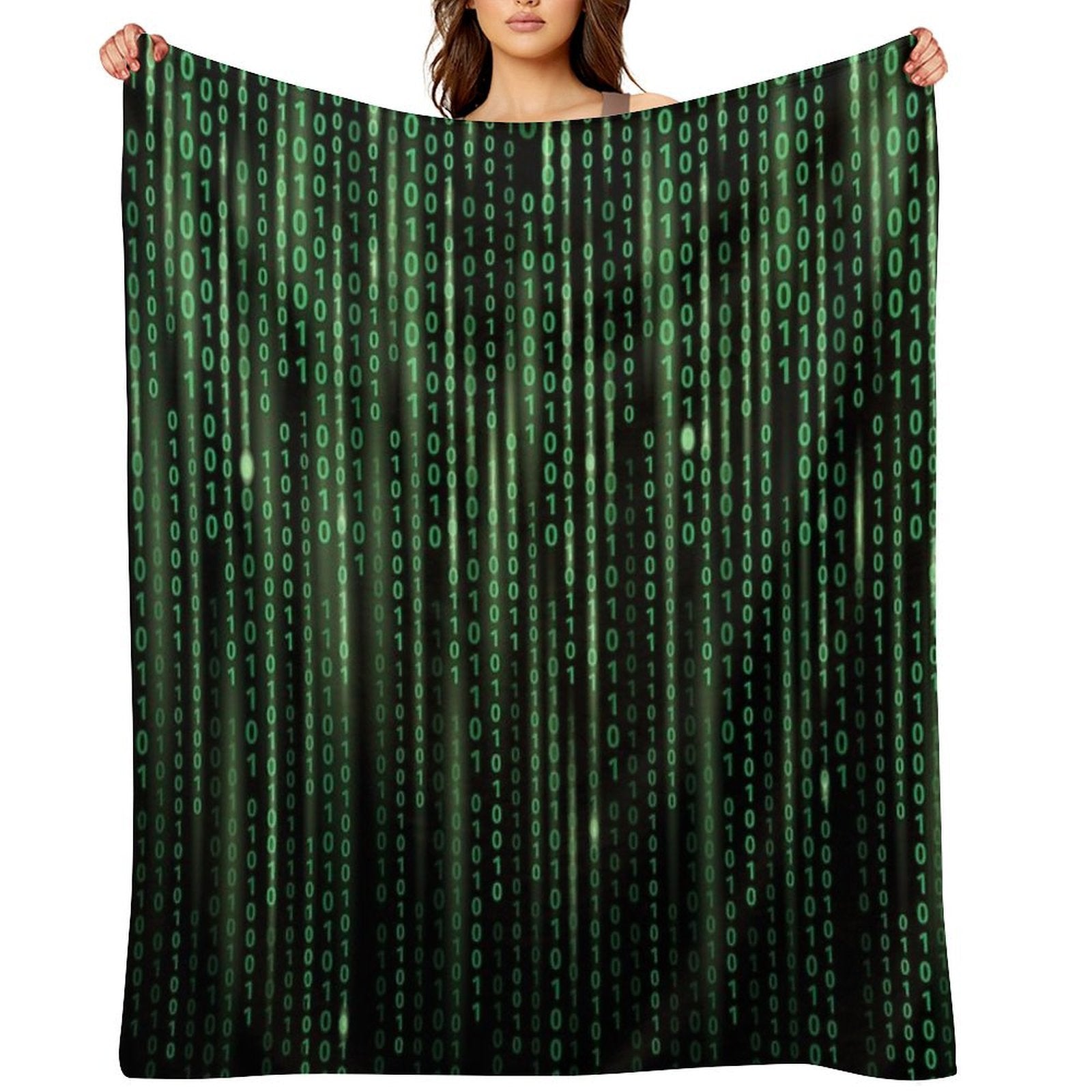 Binary Code Background Matrix Code Anti-pilling Throw Blanket