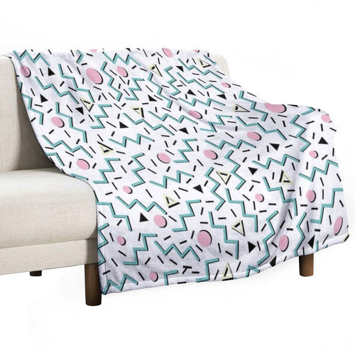 Back to The 80's Eighties, Funky Memphis Pattern Design All-season Throw Blanket