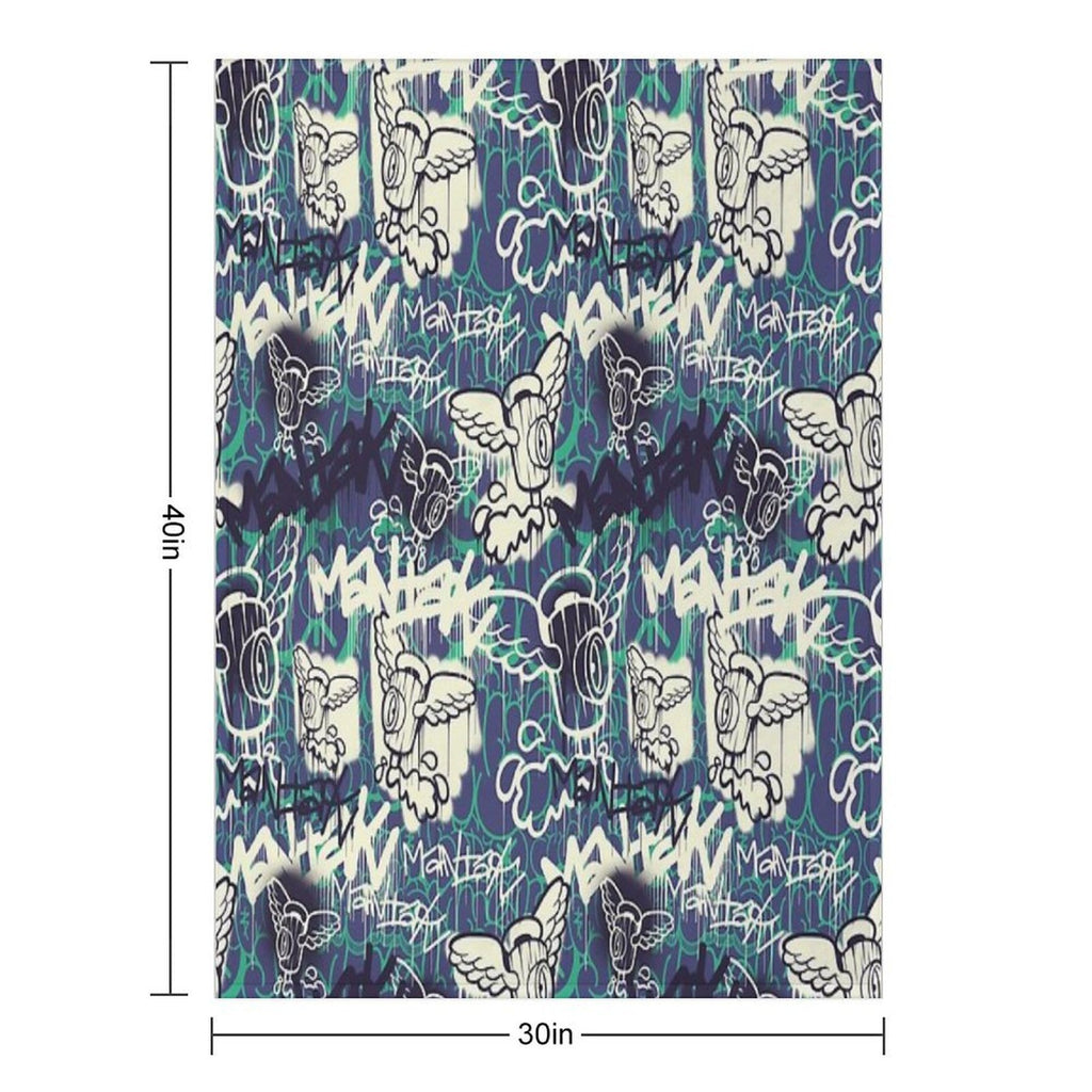 Maniak Spray Cap Angel Patterned Print Premium Throw Blanket