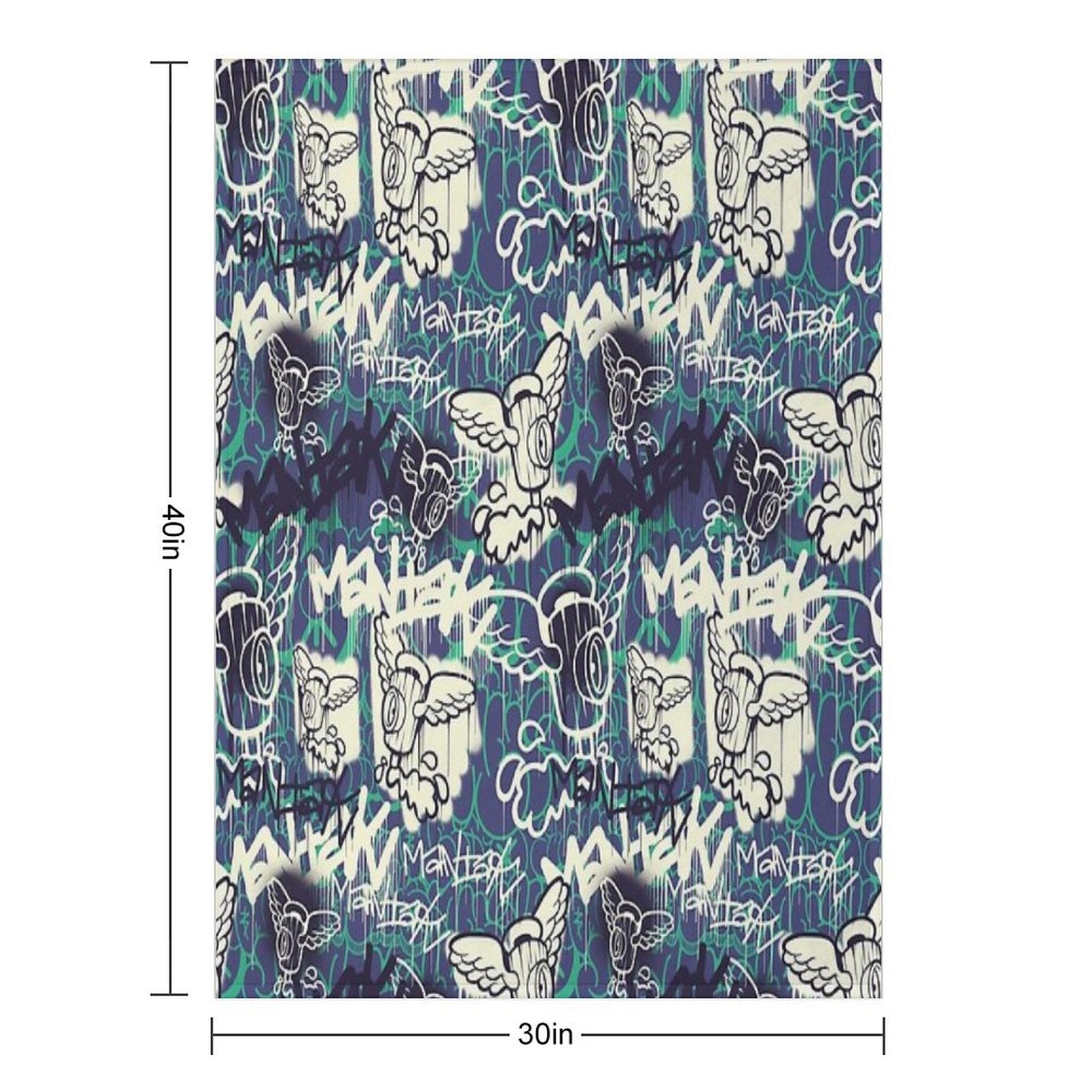 Maniak Spray Cap Angel Patterned Print Premium Throw Blanket